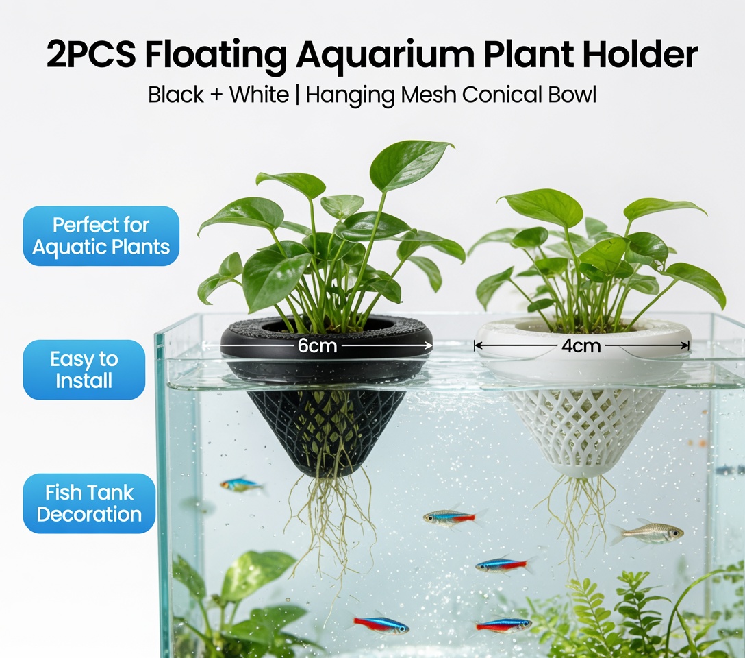 2PCS Floating Aquarium Plant H - Aquarium Plant Rings ulasan dan harga