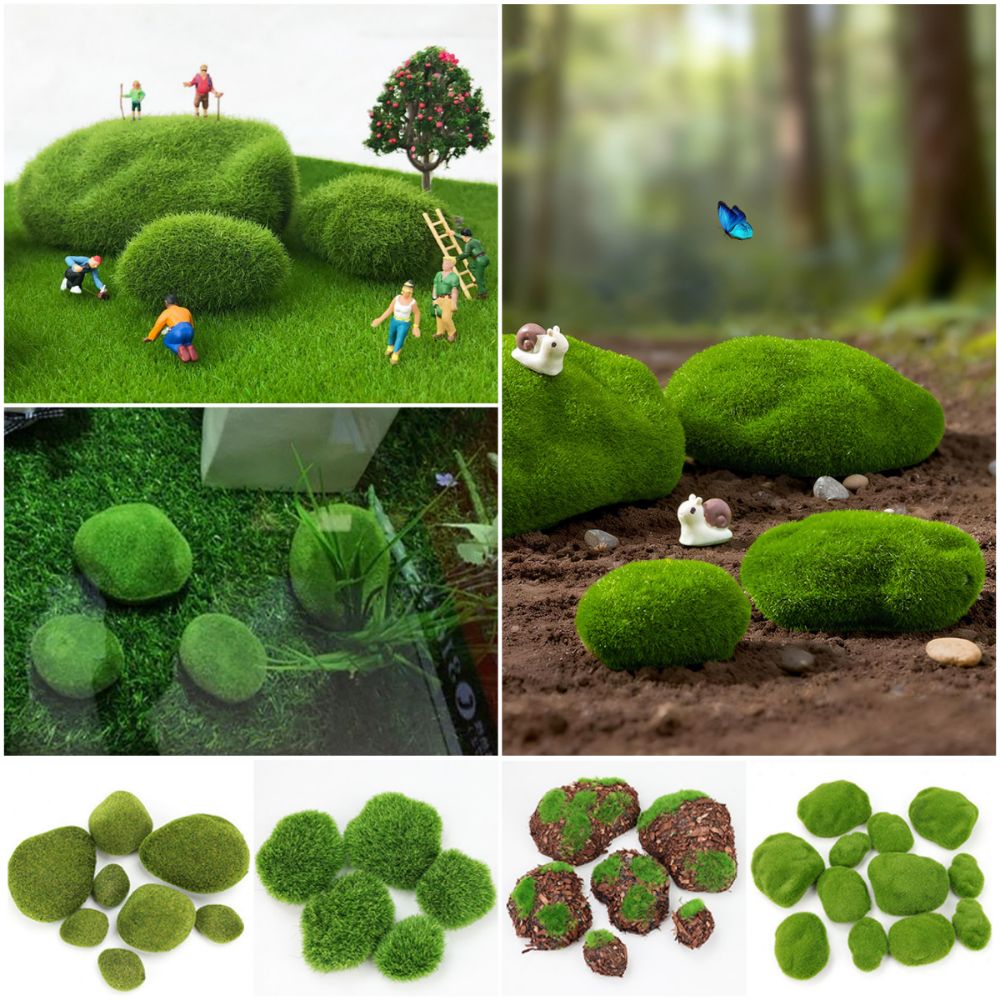 2/4/6/10PCS Green Artificial M - Planted Aquarium With Rocks ulasan dan harga