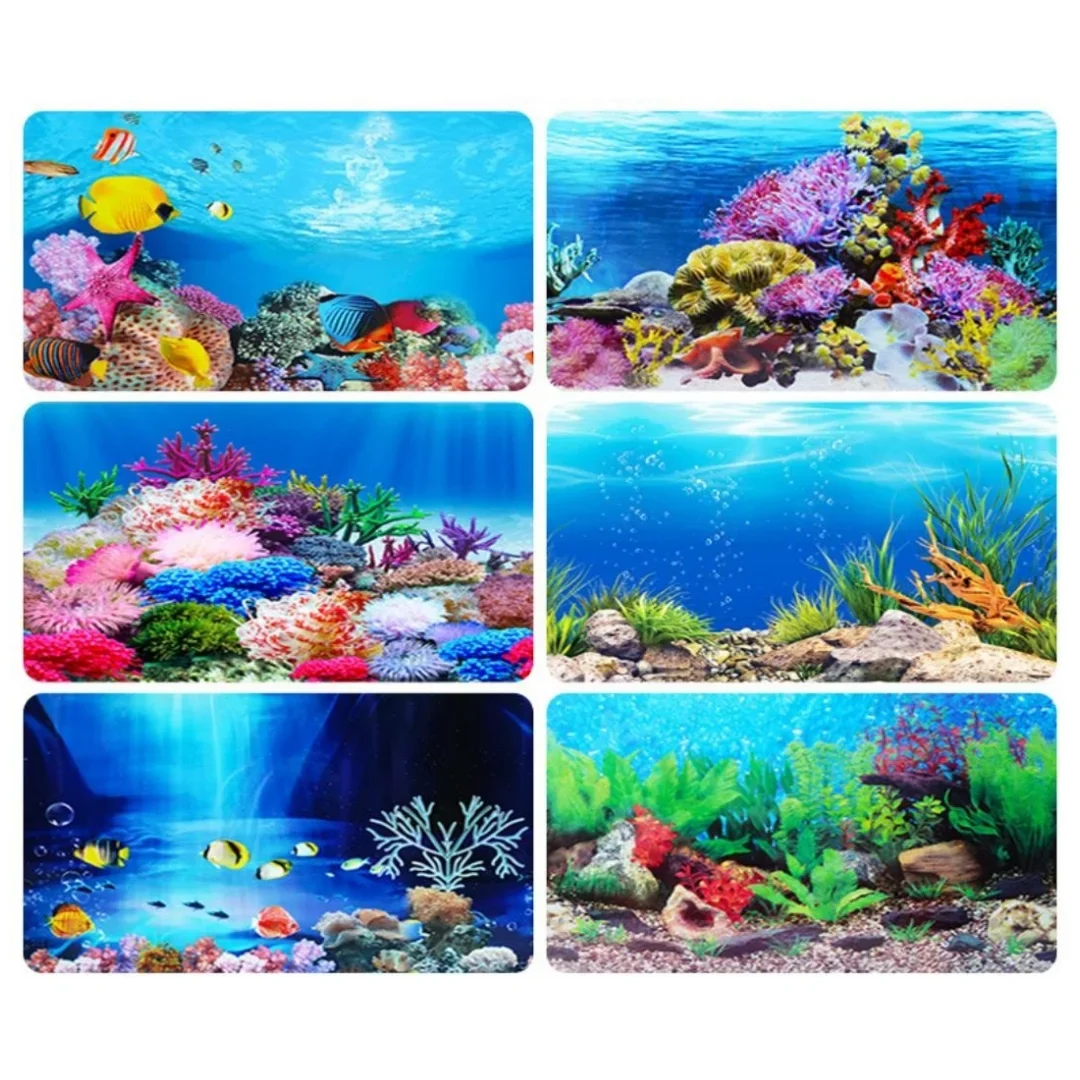 Background Aquarium 3D Sticker - Aquarium Plant Rings ulasan dan harga