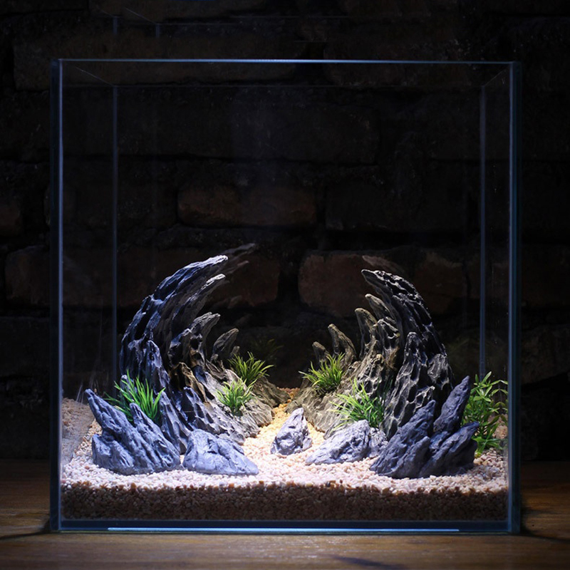Fish Tank Simulation Stone Can - Planted Aquarium With Rocks ulasan dan harga