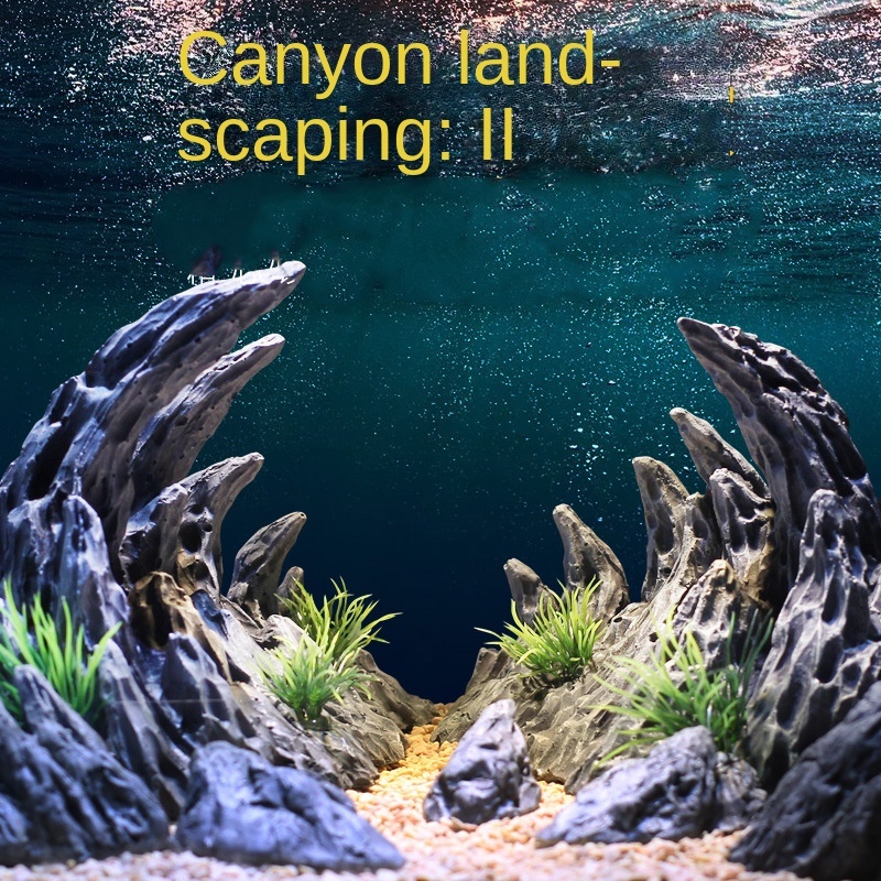 Fish Tank Simulation Stone Can - Planted Aquarium With Rocks ulasan dan harga